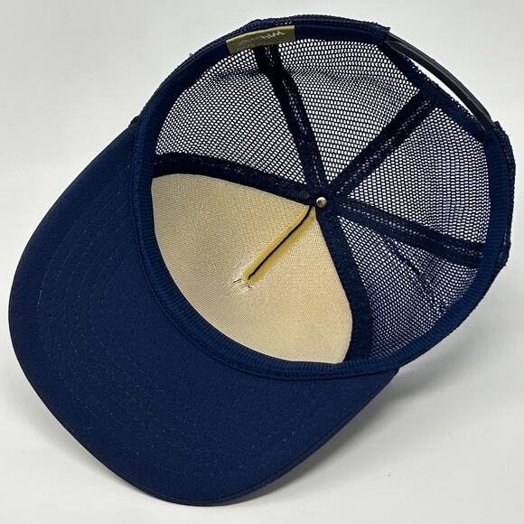Vintage 80s US Navy Trucker Hat Cap USN Wings Anchors Military Snapback Blue - Picture 4 of 10